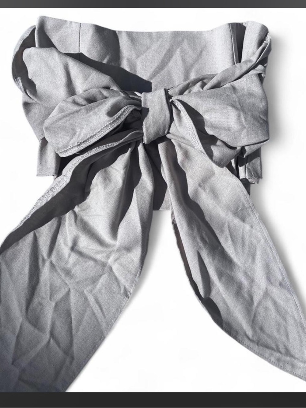 Strapless Bow Front Bandeau Crop Top | Size Small